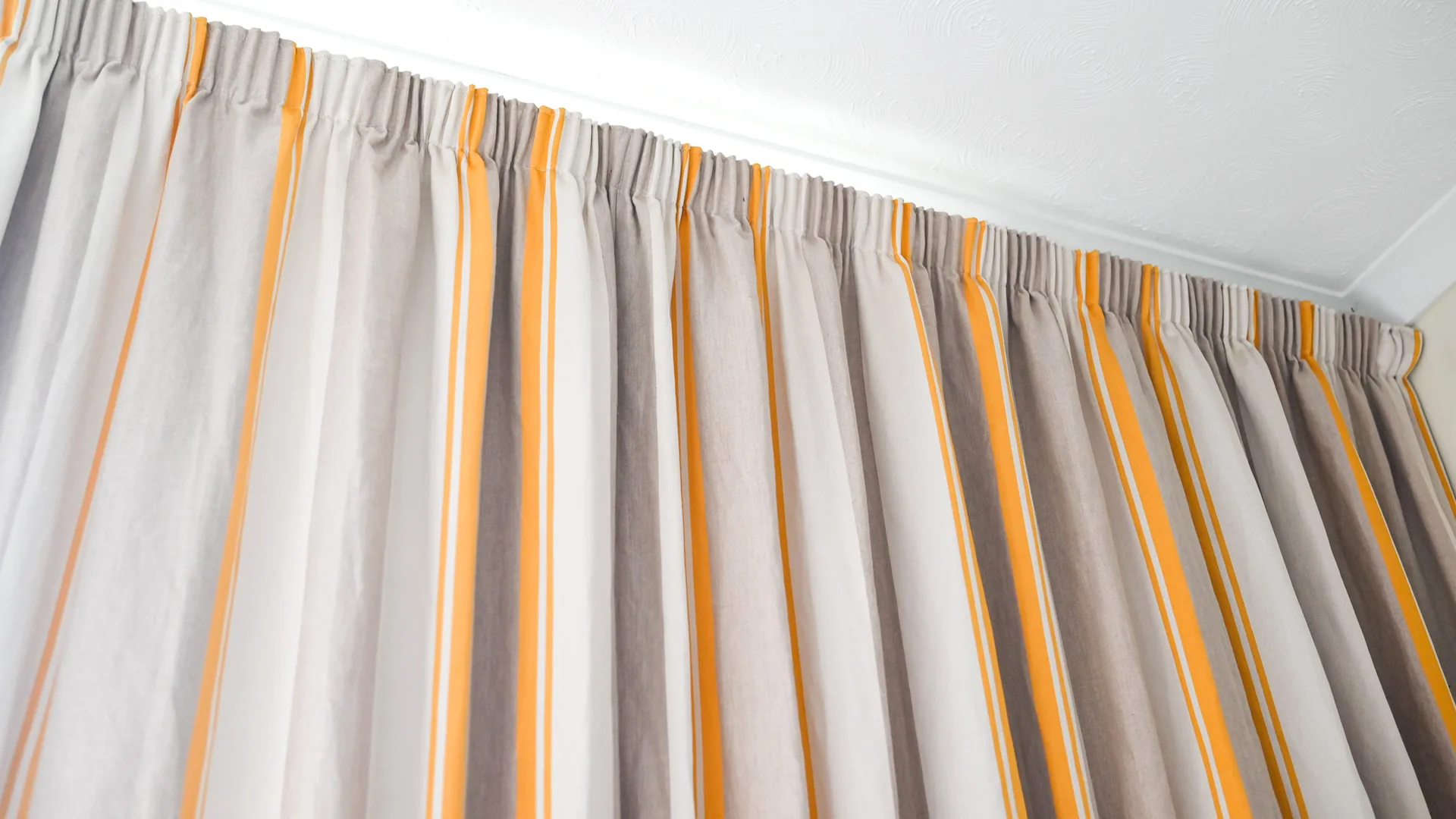 Tailored striped curtains — Bromley Photography, Chislehurst